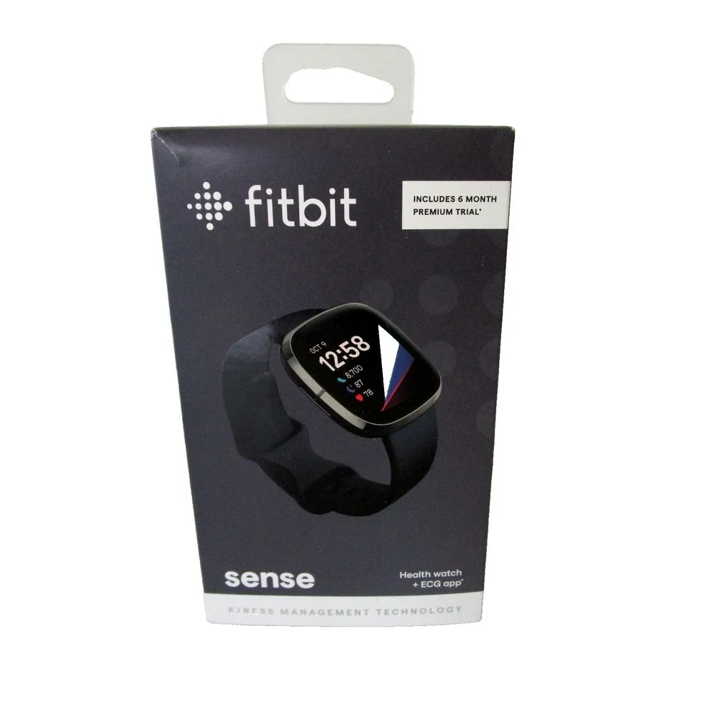 Fitbit Sense Activity Tracker Smartwatch Carbon/Graphite Black Health Care